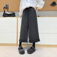 大码松紧腰休闲九分裤120斤到240斤胖妹妹腿粗屁股大显瘦裤子冬季