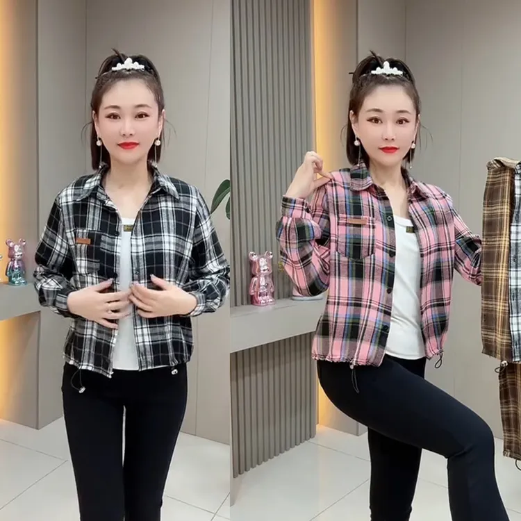 网红爆款时尚减龄修身显瘦POLO领衬衫女气质休闲简约百搭上衣潮