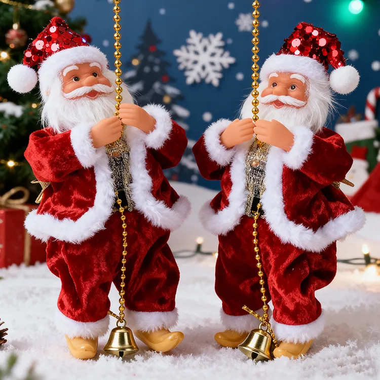 圣诞老人爬绳爬窗玩具圣诞节装饰品小摆件儿童电动玩具哄娃神器