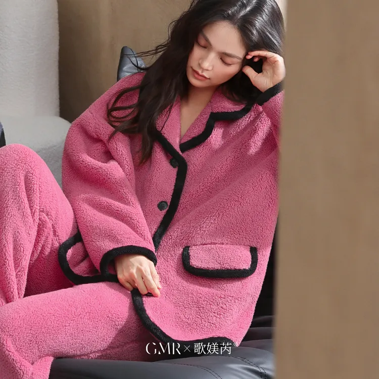 珊瑚绒睡衣女冬天加绒加厚保暖宽松家居服大码可外穿法兰绒防静电