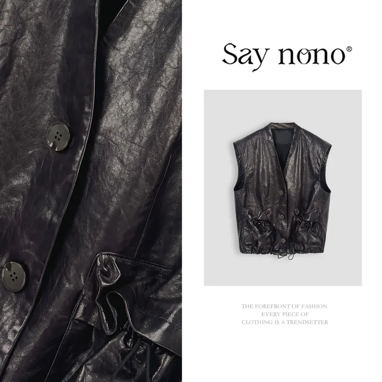 懒猫nono│Saynono 时尚简约松弛感廓形显瘦休闲马甲上衣T09021K