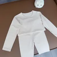Y【好舒服】女童米色厚款软乎乎简约百搭套装 T223012