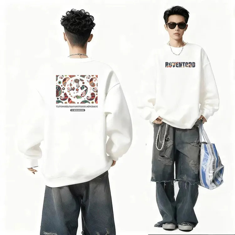 秋冬重磅设计感男装复古国潮加绒卫衣男装外套保暖潮流时尚高级感