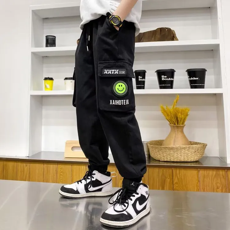 男童裤子春秋休闲长裤韩版潮酷3-15岁中大童夏季春季男孩工装裤