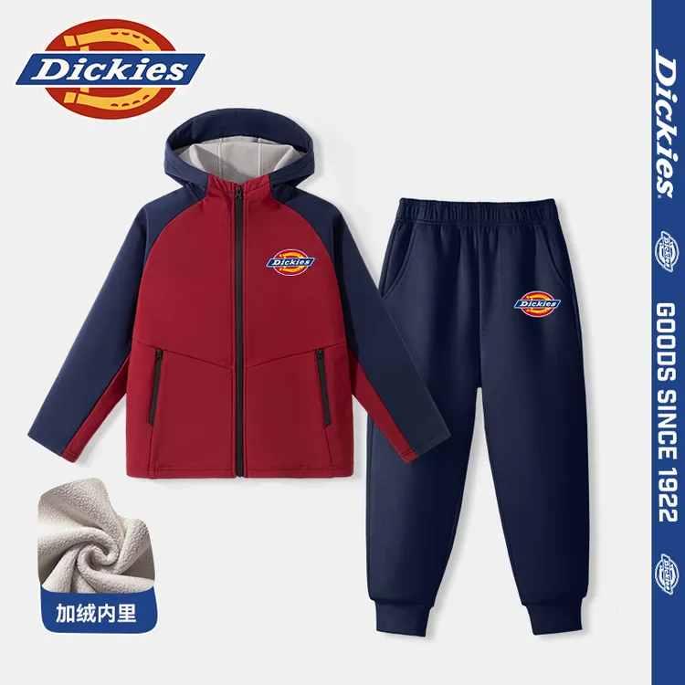 Dickies童装男童衣服2025年新款潮酷小男孩套装加绒保暖儿童秋装