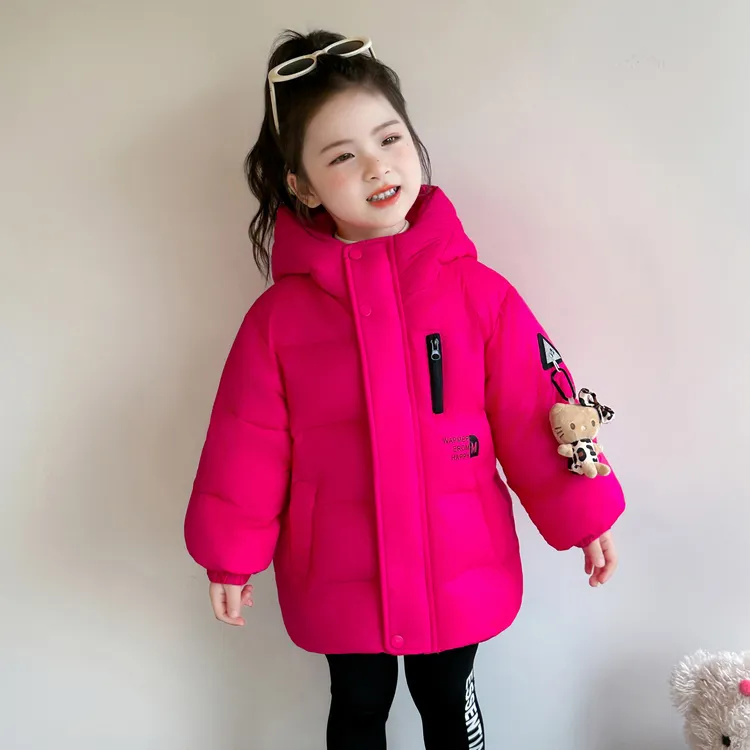 女童冬季羽绒服加2025儿童冬装加厚女孩新国标90白鸭绒外套中长款