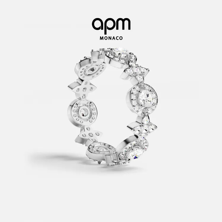 APM Monaco 流星圆圈镶嵌轻奢戒指明星同款小众首饰