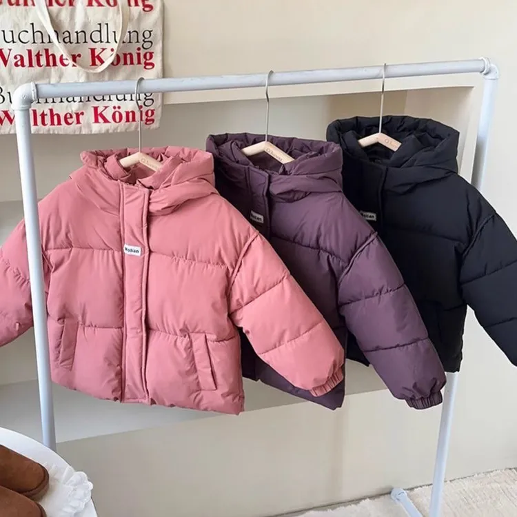（现货）2025新款儿童羽绒棉服男女宝中大童加厚保暖棉服连帽外套