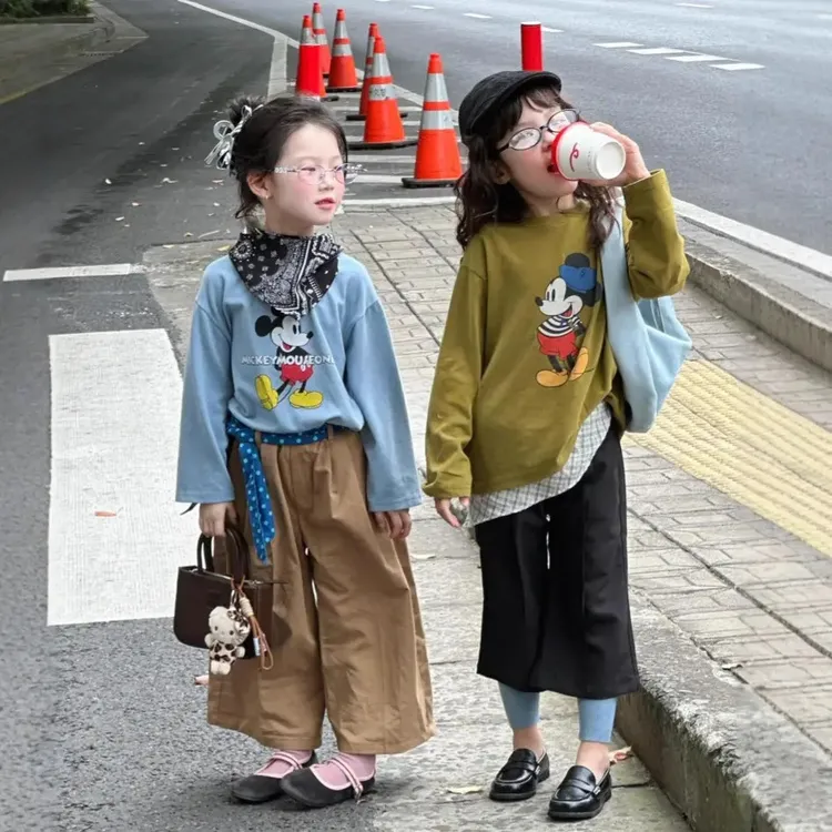女童秋装卡通长袖T恤女宝宝秋季洋气印花打底衫儿童上衣童装Z057