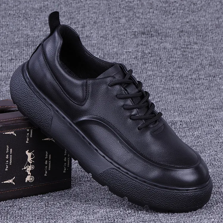 CATIA SELI2025秋冬新款真皮头层牛皮鞋软底运动跑步鞋男士休闲鞋