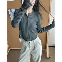 PCNY「土星韵味」不理理秋季新款女装百搭显瘦修身长袖针织衫