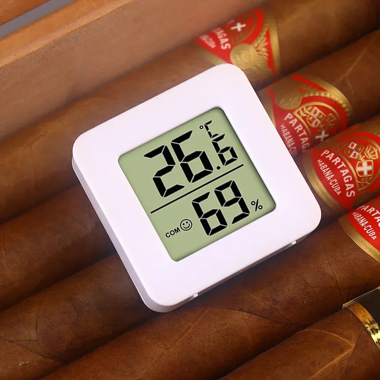 雪茄电子温湿度计高灵敏度迷你雪茄保湿盒专用便携雪茄烟具配件
