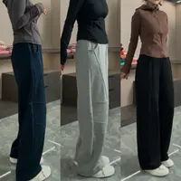 早秋时尚微弹直筒休闲裤卫裤纯色宽松百搭