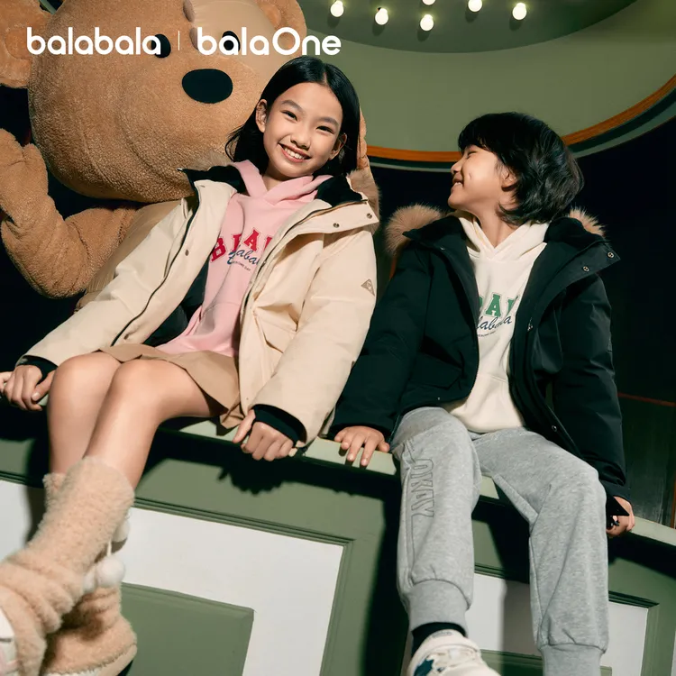 【balaOne】巴拉巴拉儿童羽绒服男童女童童装2025冬款加厚保暖防护