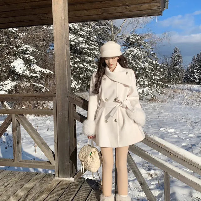 一颗甜桃yikett《纳西雪山》袖口毛毛加棉外套女加厚秋冬色上衣