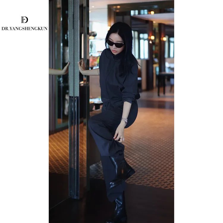 杨圣坤2025秋季新品休闲立领外套宽松休闲裤时尚套装女SL2581088
