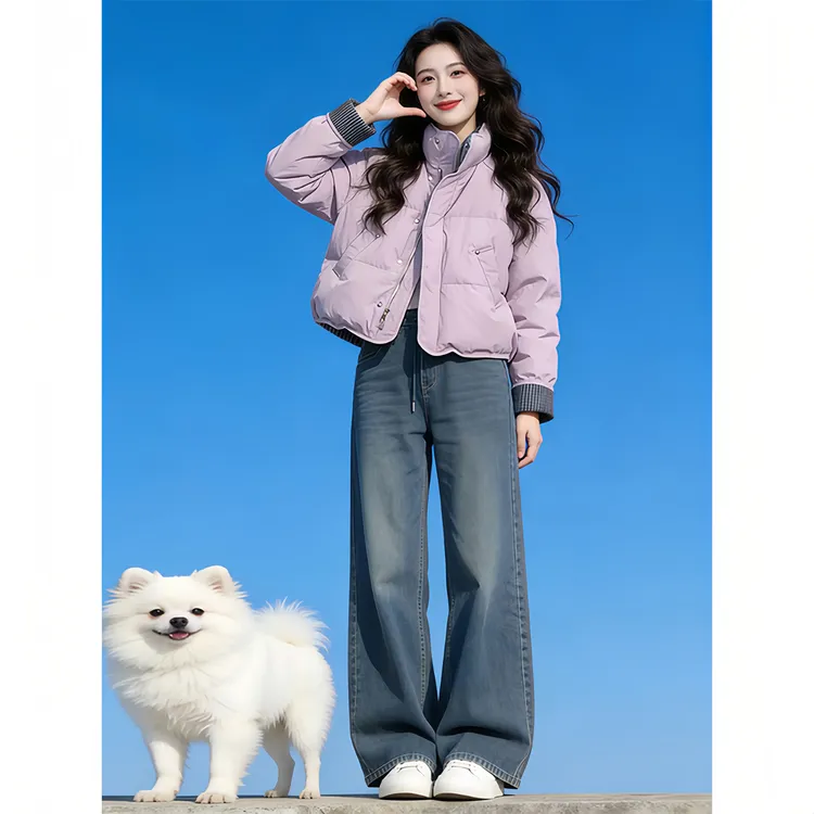 气质温柔风立领面包服女秋冬短款棉服外套小个子减龄保暖外套