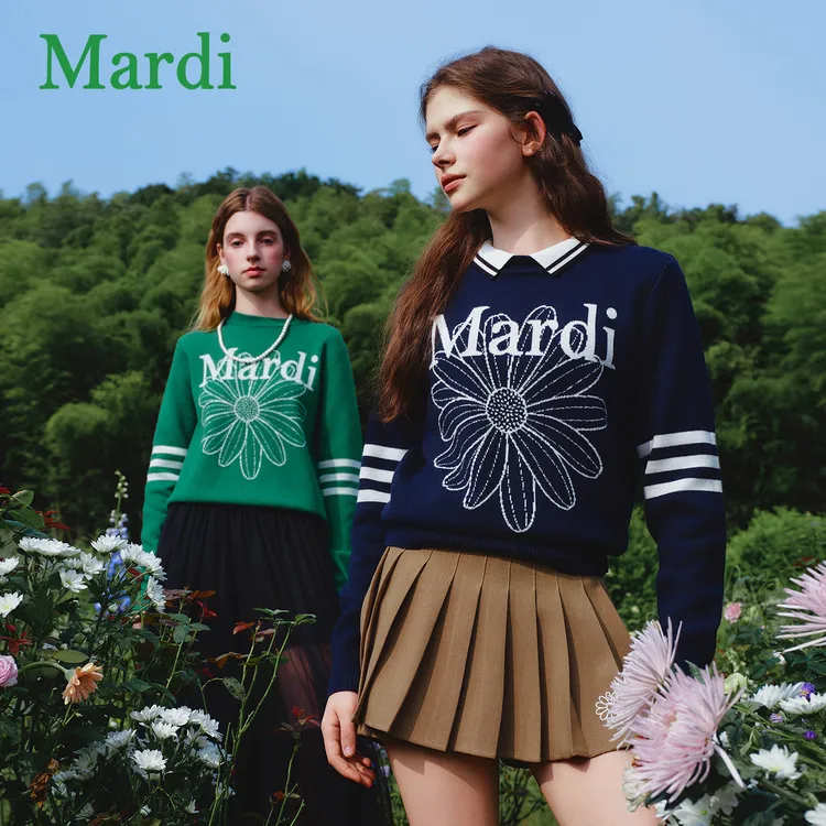 Mardi冬季圆领棉羊毛上衣老钱风松弛感感套衫MZZ2532288抖音双11