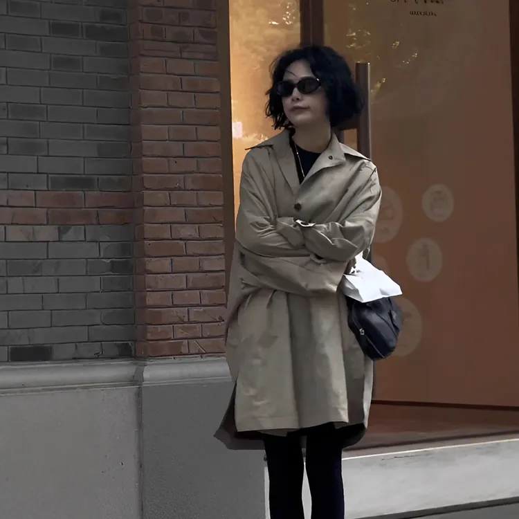 今年流行高级感超好看复古中长款卡其色风衣外套高贵秋季新款2024