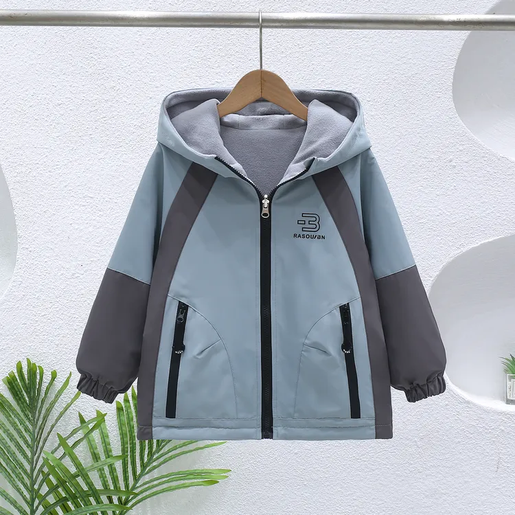 男童春秋冬季冲锋衣2025年儿童两面穿冲锋衣连帽男孩子外套