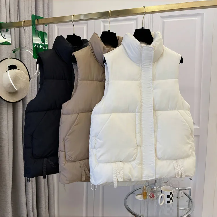 超好看减龄 胖mm大码秋冬棉服马甲女大口袋外搭宽松背心马夹潮608