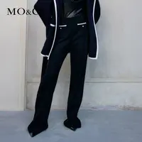 【贤哥专享】MOCO冬一体高腰长直筒阔腿拖地裤休闲裤MBC4PATT01