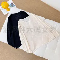 【涵胖胖新品】v领镂空外搭宽松百搭长袖针织衫LT23092【B】