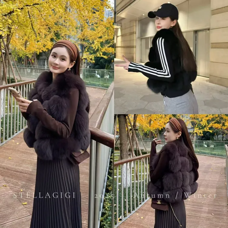SG / 郭幂幂 回归首播 冬日摩卡狐狸毛皮草马甲MJ-20253002