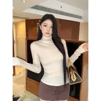 Moses Queen/魔西女王正肩堆堆领打底衫女小立领长袖内搭气质上衣