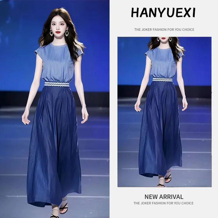 夏季一整套女装2025年新款韩版减龄时尚气质短袖上衣半身裙两件套