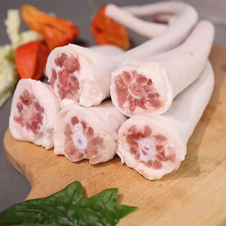 新鲜长款尾巴长尾中尾整根生鲜大白猪干净现杀带皮。