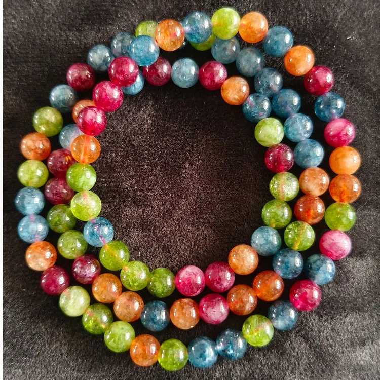 碧玺老矿三圈卡6手串