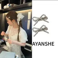【2个装】韩国欧尼同款蝴蝶结发夹日韩简约刘海侧边夹气质发卡一对