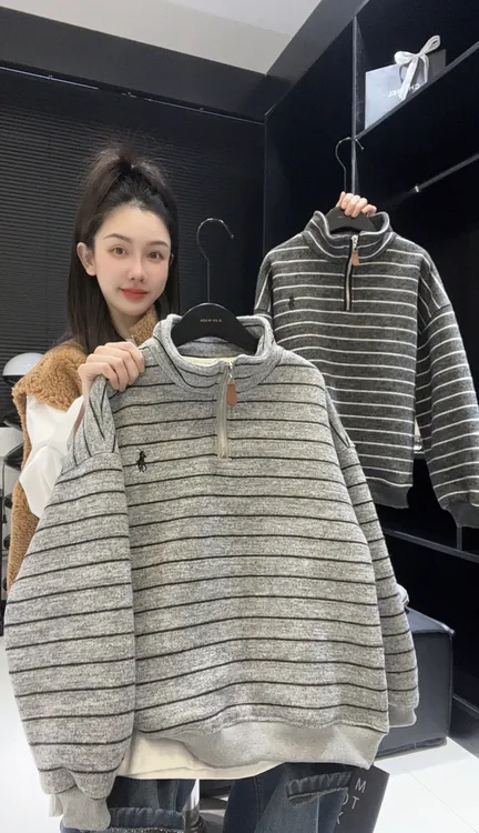 「现货48小时」加厚羔羔绒男童冬季儿童卫衣时尚宽松刺绣韩版HB88