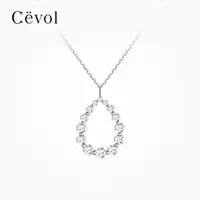 Cëvol 实验室培育钻石新奢珠宝Bubble系列18K金水滴镂空钻石项链