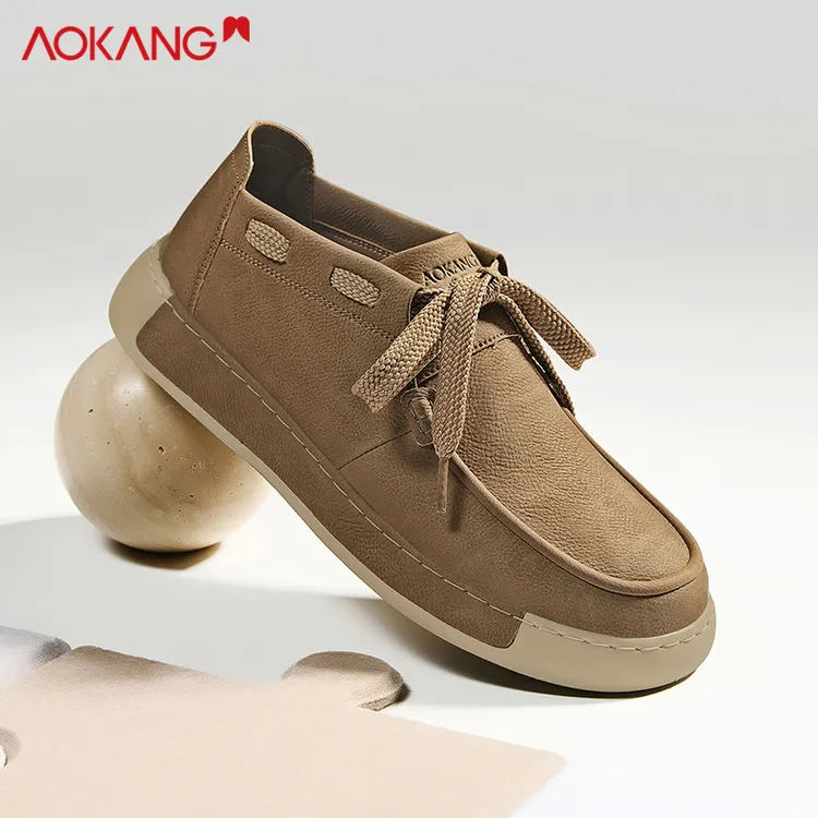 Aokang/奥康2025冬季新款复古马丁靴男士加绒休闲宽松修身男鞋