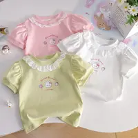 女童短袖t恤夏季2025新款儿童洋气套头上衣宝宝衣服薄款夏装童装