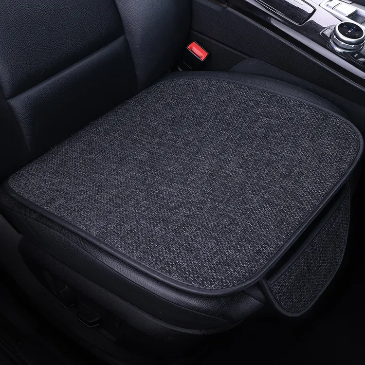 汽车坐垫座四季通用亚麻椅垫防滑耐磨柔软透气棉麻舒适简约坐垫