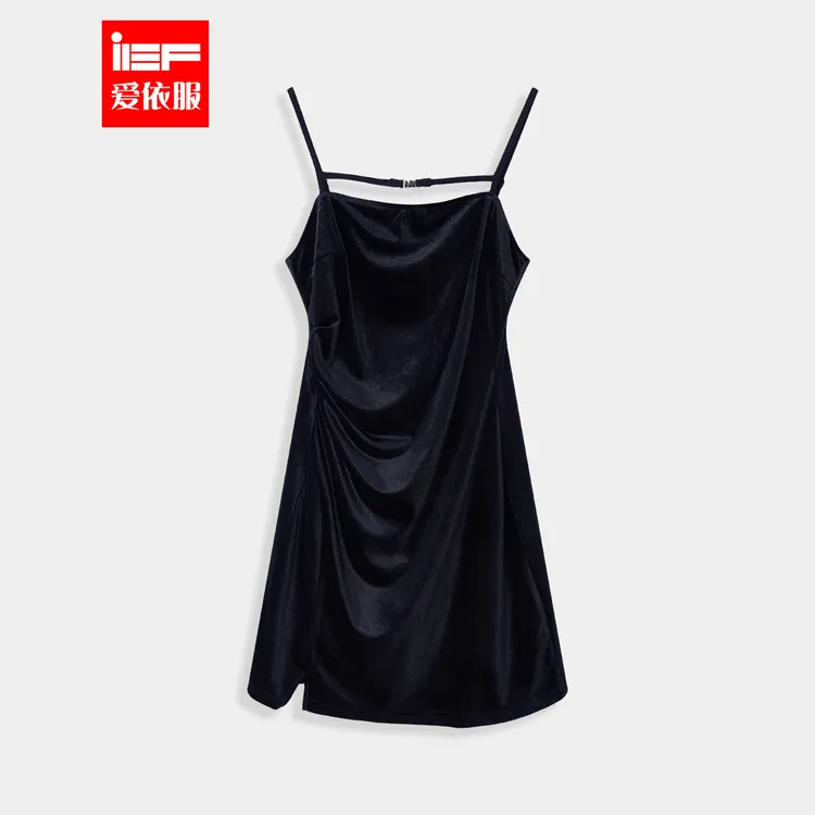 IEF/爱依服2025新款秋季时尚百搭显瘦温柔性感气质天鹅绒吊带裙