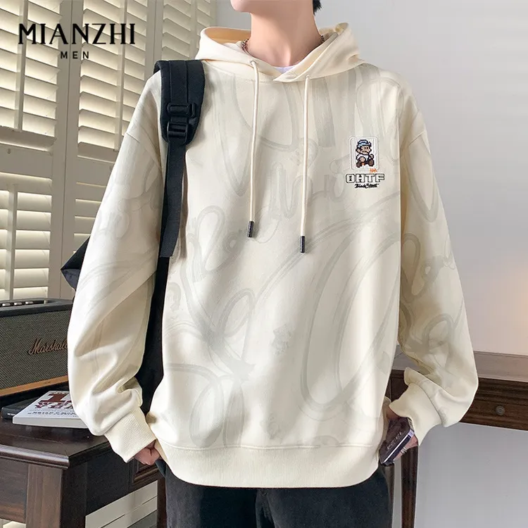 棉致潮牌连帽卫衣男士春秋季2025新款宽松慵懒百搭男生休闲上衣服