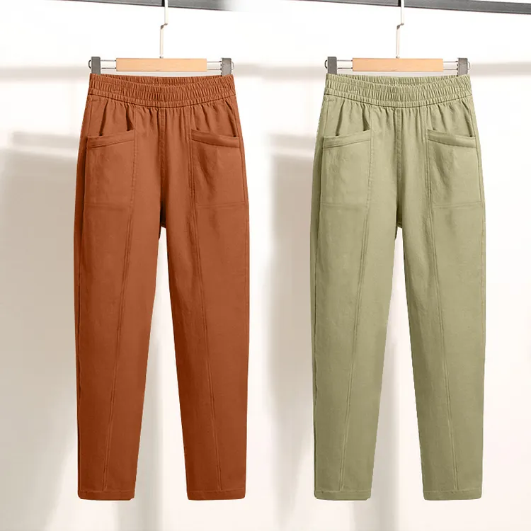 小众小个子高腰秋冬女士显瘦哈伦裤大码简约韩版洋气透气外穿时尚