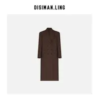迪丝嫚苓深咖色套装时尚女士经典中长款秋冬气质小众优雅原创设计