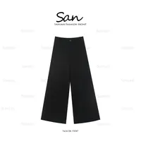 【SANSAN】黑色百搭高腰显瘦休闲长裤DY-4914