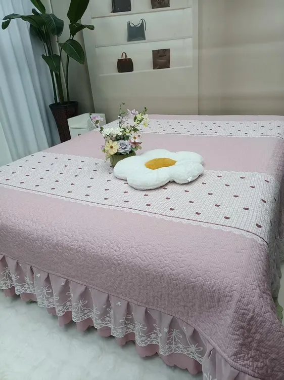 春夏新品韩国有氧 棉纱双织 四季款床裙单床盖亲肤舒适可机洗