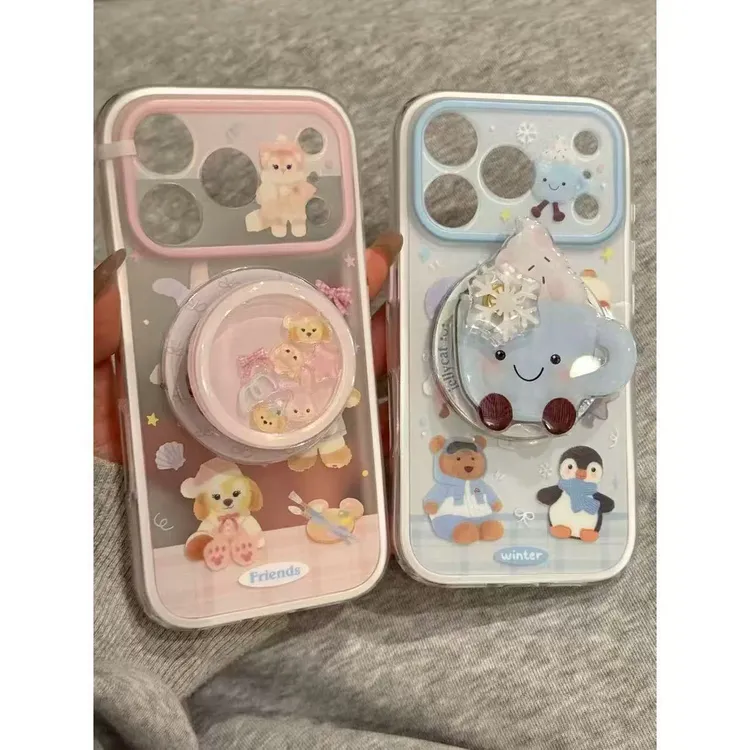 卡通达菲熊雪莉玫磁吸支架适用iPhone17promax16手机壳15新款