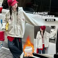 【加羔羔绒】2025新款儿童洋气加绒加厚连帽冬装女孩大童宽松套装