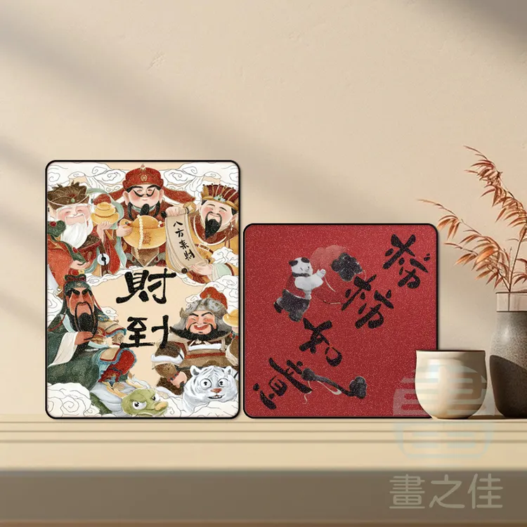 入户玄关财神爷摆件事事如意装饰画卧室床头饰品