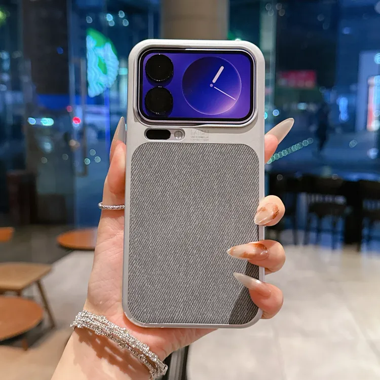 高档毛麻料适用小米17promax手机壳哑光电镀抗指纹17pro时尚硬壳