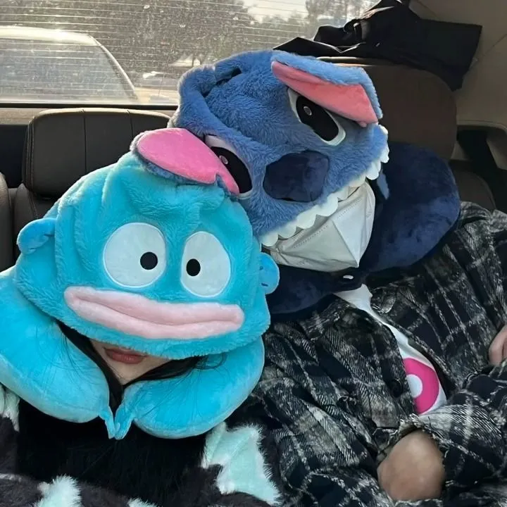 小丑鱼U型枕旅行枕可爱卡通连帽护颈枕帽子开车飞机枕史弟仔毛绒