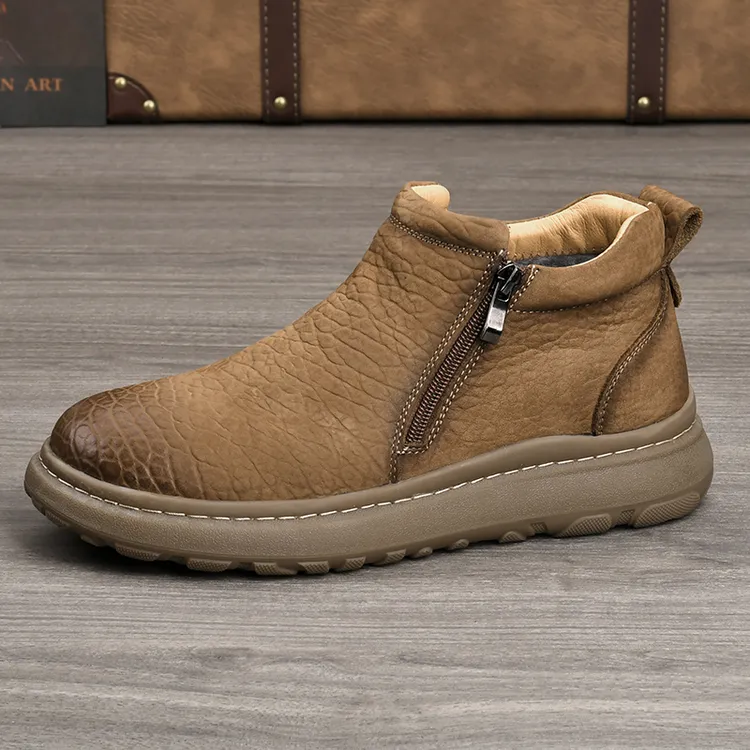 新款头层牛皮百搭舒适软底软皮英伦复古马丁靴